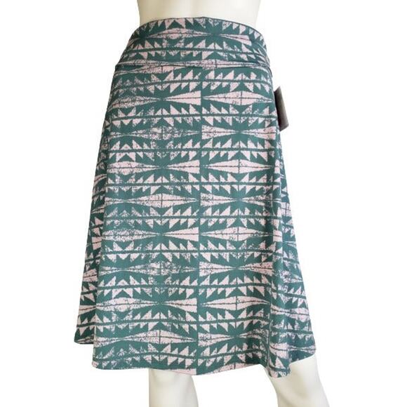 LuLaRoe Azure Women's Green / Pink Geometric Knee-Length Skirt, Size: Small, New - Picture 1 of 9
